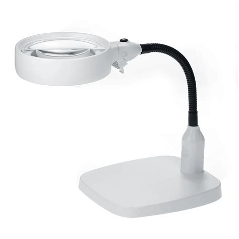 glasses magnifier 2 in 1 LED Desktop Magnifier Desk Lamp with 138mm 8X Lens Bright Light ...