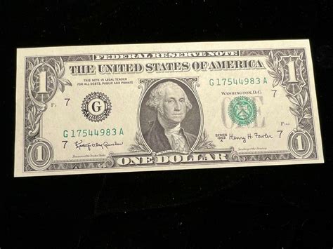 1963 A Series Note $1 US Dollar Bill - Chicago "G" - Crisp Uncirculated ...