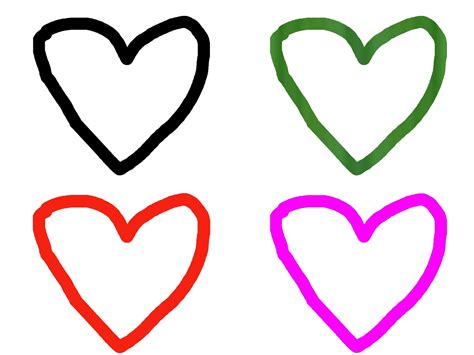 4 Hearts Outline Free Stock Photo - Public Domain Pictures