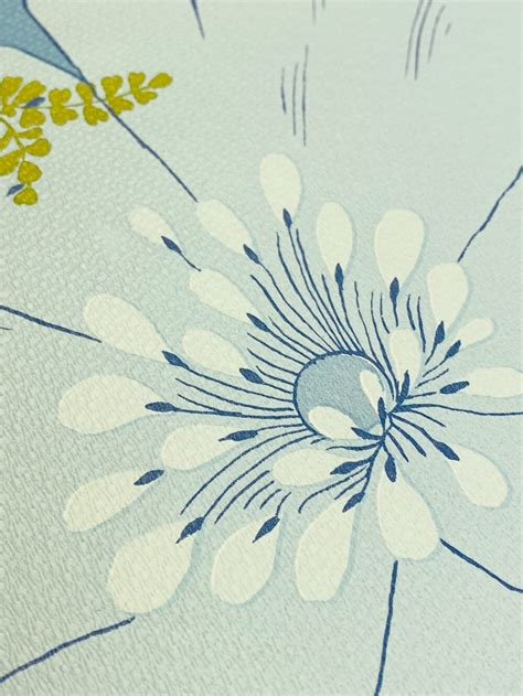 Vintage Blue Floral Wallpaper | Vintage Wallpapers - Online Shop