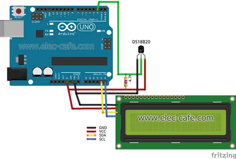 DS18B20 Temperature Sensor with LCD Display