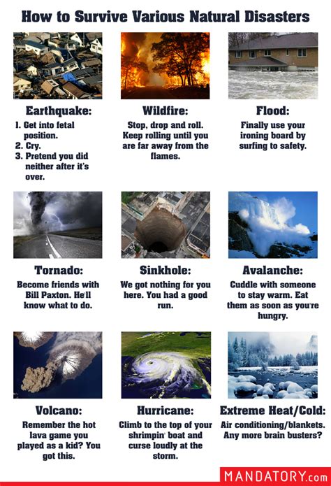 How to Survive Various Natural Disasters | Natural disasters, Natural disasters earthquakes ...