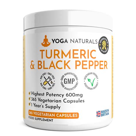 Turmeric & Black Pepper 365 | Yoga Naturals Vegetarian Supplement