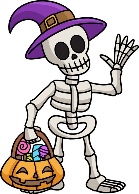 Skeleton Halloween Cartoon Colored Clipart 8823016 Vector Art at Vecteezy