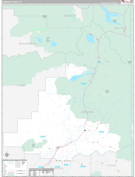 Fremont County, ID Wall Map Premium Style by MarketMAPS