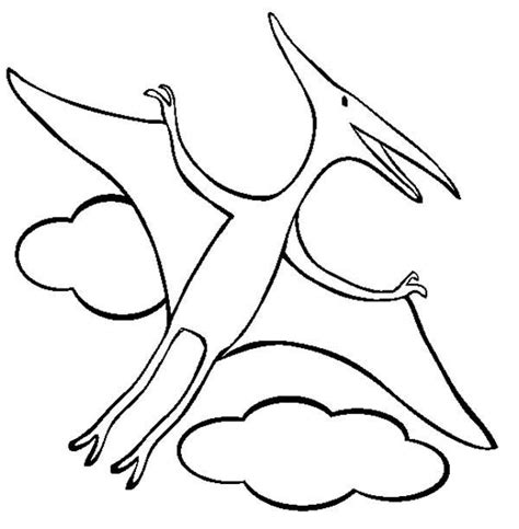 Simple Drawing Of Pterodactyl In Dinosaur Coloring Page - Free ... | Dinosaur coloring pages ...