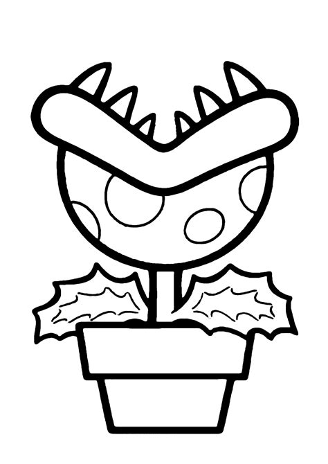 Mario planta carnívora para colorir - Imprimir Desenhos