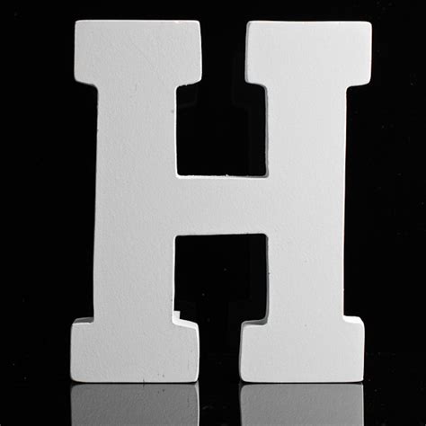 5" White Finished Letter 'H' - Word and Letter Cutouts - Unfinished Wood - Craft Supplies