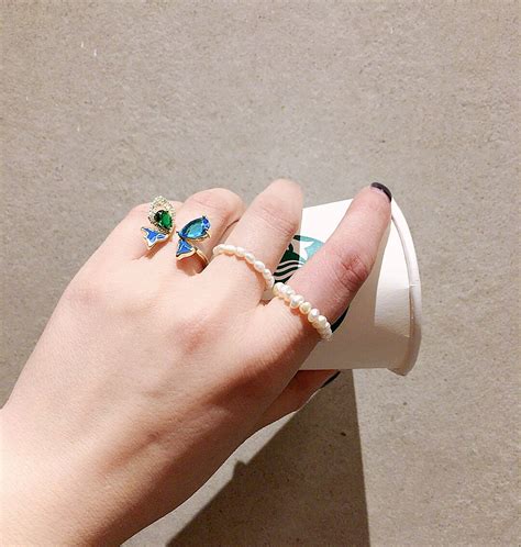 Adjustable Gold Butterfly Ring Gold Gemstone Ring Green | Etsy