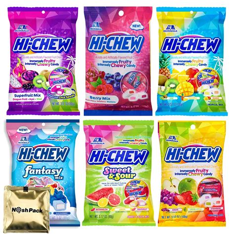 Buy NOSH PACK Hi Chew Candy Bulk Japanese Candy, 6 Pack Hi Chews Fantasy Mix, Original, Tropical ...