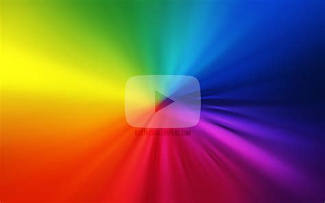 Download wallpapers Youtube logo, 4k, vortex, rainbow backgrounds, creative, artwork, brands ...