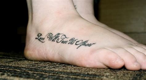 Love Will Tear Us Apart Tattoo | Foot tattoo quotes, Foot tattoos, Tattoos