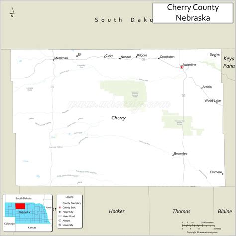 Map of Cherry County, Nebraska - Where is Located, Cities, Population, Highways & Facts