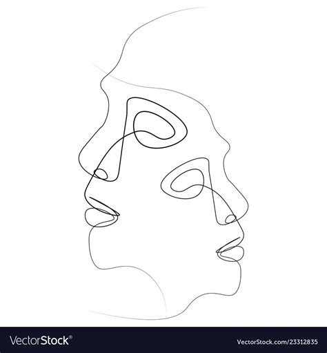 Abstract Face Sketch Lines - Download Free Mock-up