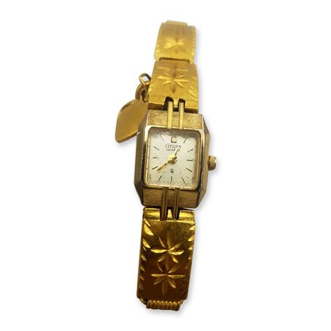 24k Vintage Gold Citizen Watch, Solid Yellow Gold Citizen Watch, Gift for Her, Perfect Gift Free ...