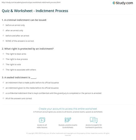 Quiz & Worksheet - Indictment Process | Study.com