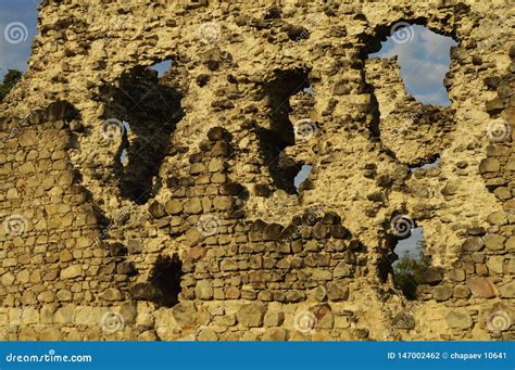 The Ruins of the Templar Castle in the Town of the City of Middle Zakarpattia Region, Ukraine ...