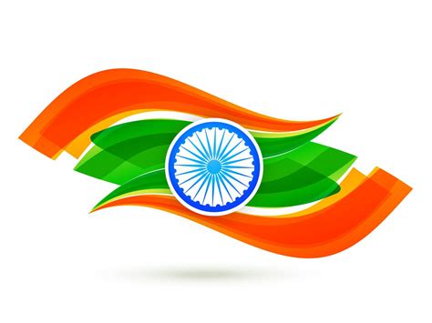 indian flag design with wave style in tricolor 456170 Vector Art at ...