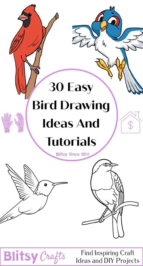 30 Easy Bird Drawing Ideas - How To Draw A Bird - Blitsy