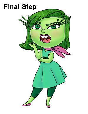 Disgust Inside Out Drawing Last | Cartoon drawings, Cartoon drawings disney, Disney drawings