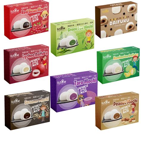 Buy Japanese Mochi 8 Variety Pack: Boba Milk Tea, Taro, Sesame, Hamimelon, Lychee, Green Tea ...