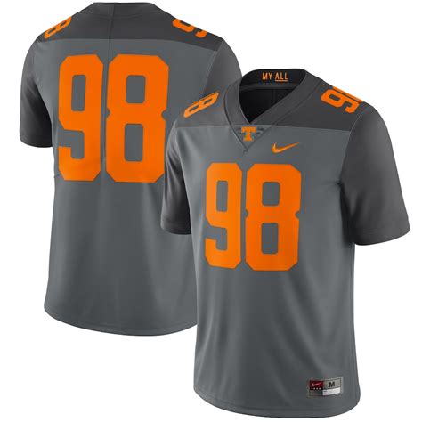 Men's Nike #98 Gray Tennessee Volunteers Limited Football Jersey