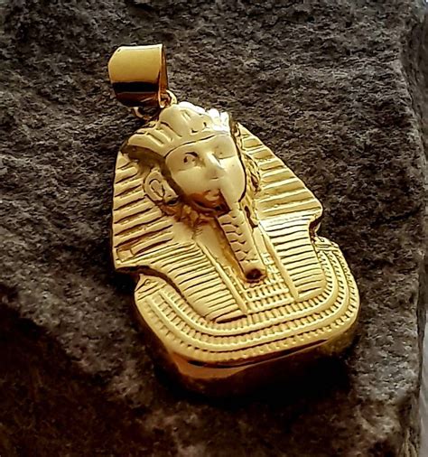 King Tut Necklace 14K Gold Over Sterling Silver Tutankhamun - Etsy