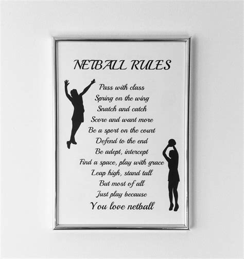 Personalised Netball Player Poem Print Gift - Etsy UK | Netball, Netball quotes, Poems