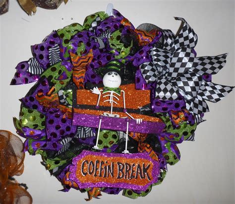 Coffin Break Wreath | Wreaths, Halloween floral, Halloween wreath