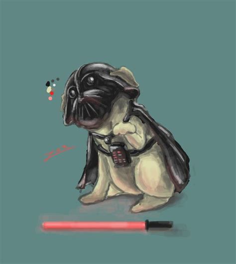 Darth Pug - zkr Darth Vader, fan art, Star Wars,