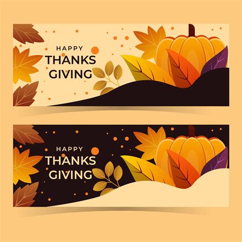 happy thanksgiving banner with pumpkin and leaves 3579534 Vector Art at ...