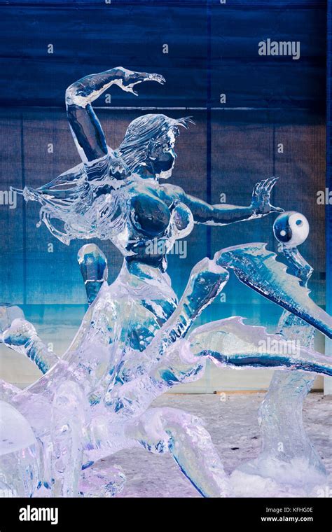 Ice sculpture at Winterlude festival in Ottawa, Ontario, Canada Stock ...