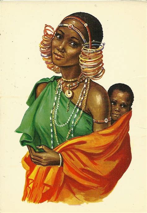 Kikuyu Woman & Child Kenya | African tribes, African art, Afro art