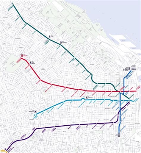 Buenos Aires Subway Network Map, Argentina