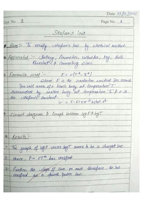 SOLUTION: Stefan s law experiment with reading b tech 1st year - Studypool