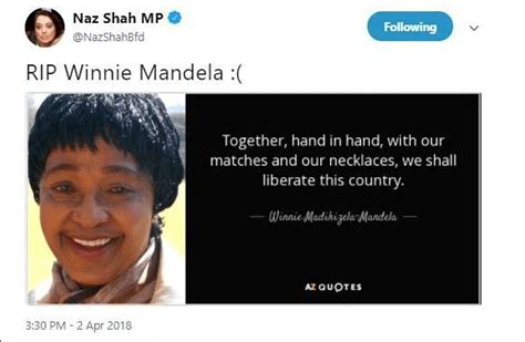 Labour's Naz Shah Marks Death of Winnie Mandela with 'Inspirational' Quote Endorsing 'Necklacing ...