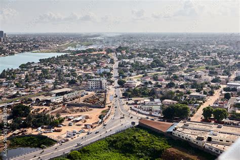 Aerial view of Lomé, capital of Togo. African country located in West ...