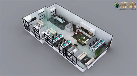 3d Floor Plan Of Office By 3d Architectural Design, Texas, Digital painting or illustration by ...