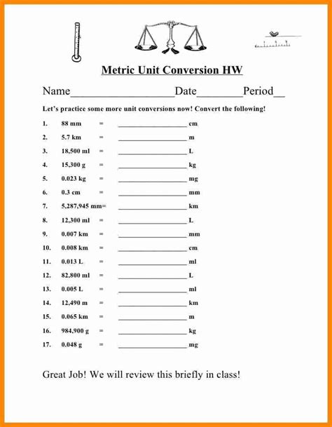 Unit Conversion Worksheet Pdf Unique Metric Conversion Worksheet | Word ...