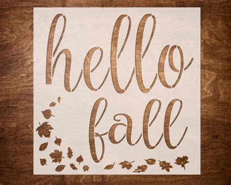 HELLO FALL Stencil Fall Stencil DIY Sign Fall Decor | Etsy