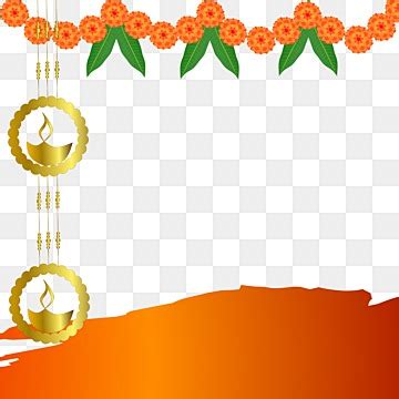 Hanging Diwali Vector Art PNG, Diwali Frame Design With Toran And Hanging Lamp, Diwali Border ...