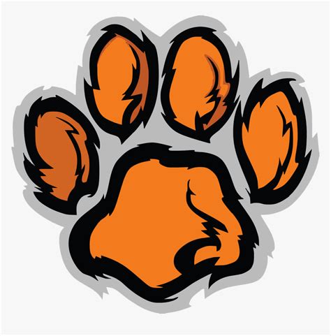 Clemson Paw Png - Tiger Paw Print Clipart, Transparent Png - kindpng