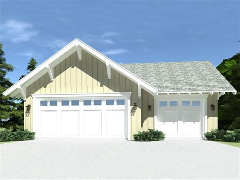 052G-0019: 3-Car Garage Plan; 1052 sf | Craftsman house plans, Garage plans detached, Craftsman ...