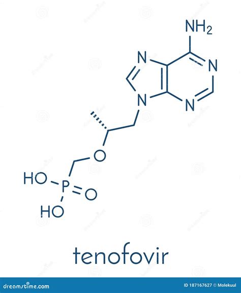 Tenofovir HIV Drug Molecule. Skeletal Formula. Stock Vector - Illustration of antiretroviral ...