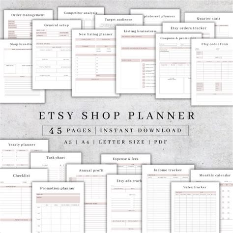 Etsy Shop Planner Printable Etsy Business Plan Etsy Seller - Etsy