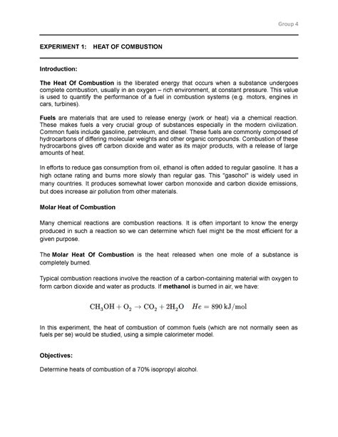 Experiment-1-Heat-of-Combustion step by step - EXPERIMENT 1: HEAT OF ...