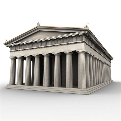 doric order greek temple 3d obj