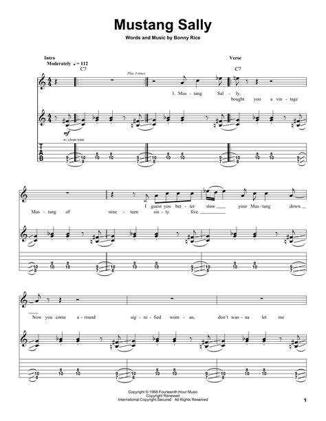 Mustang Sally by Wilson Pickett - Guitar Tab Play-Along - Guitar Instructor