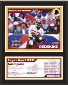 Washington Redskins 12" x 15" Sublimated Plaque - Super Bowl XXII ...