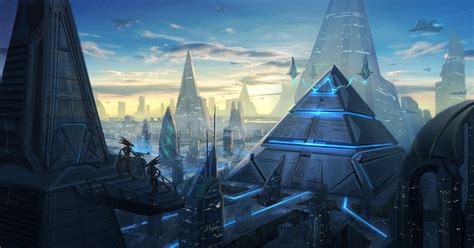 ArtStation - Alien Pyramid City , Mo Baki Fantasy City, Fantasy Places, Fantasy World, Fantasy ...